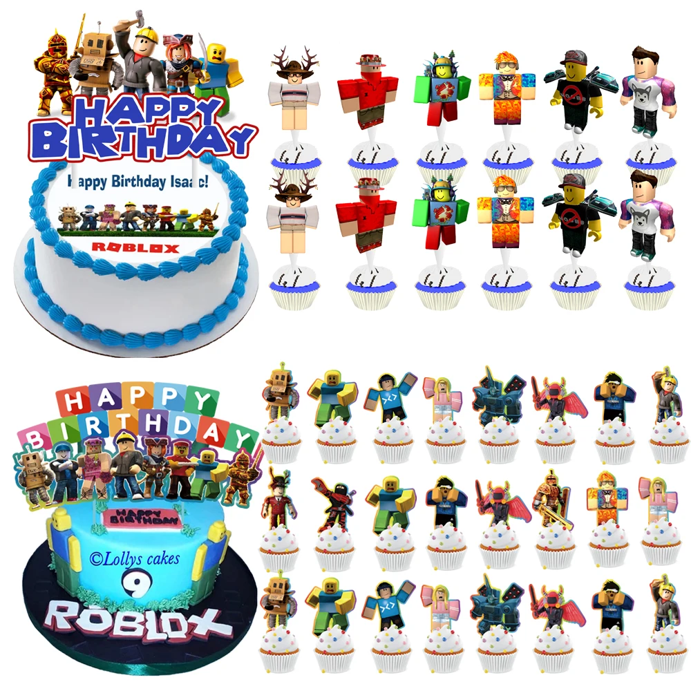 Neue Roblox Kuchen Dekorationen Cartoon Party Kuchen Topper Für Kinder Geburtstag Party 1st Baby Dusche Junge Spiel Kuchen Dekor Liefert Geschenke Image