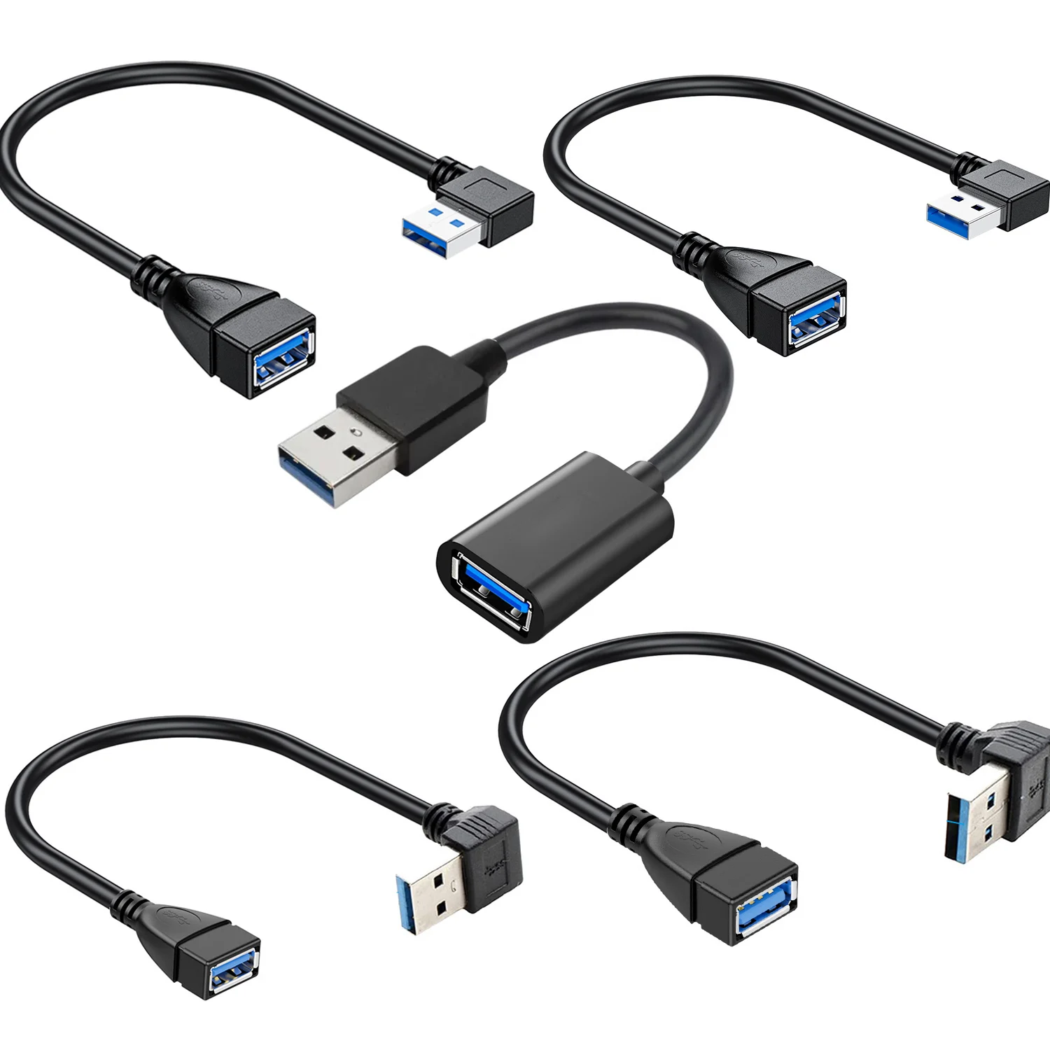 Kurzes USB 3.0-Verlängerungskabel bis zu 5 Gbit/s, USB 3.0-Stecker auf Buchse, Kabelverlängerung, USB 3.0-Port-Schutz, Verlängerungsadapterkabel Image