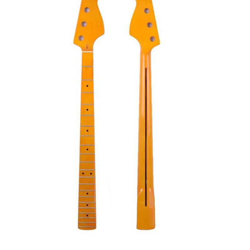 21 Bünde Ahorn Gelb Farbe Glänzend E-Bass Hals Griffbrett Mutter Breite 38mm Musikinstrumente Zubehör Image