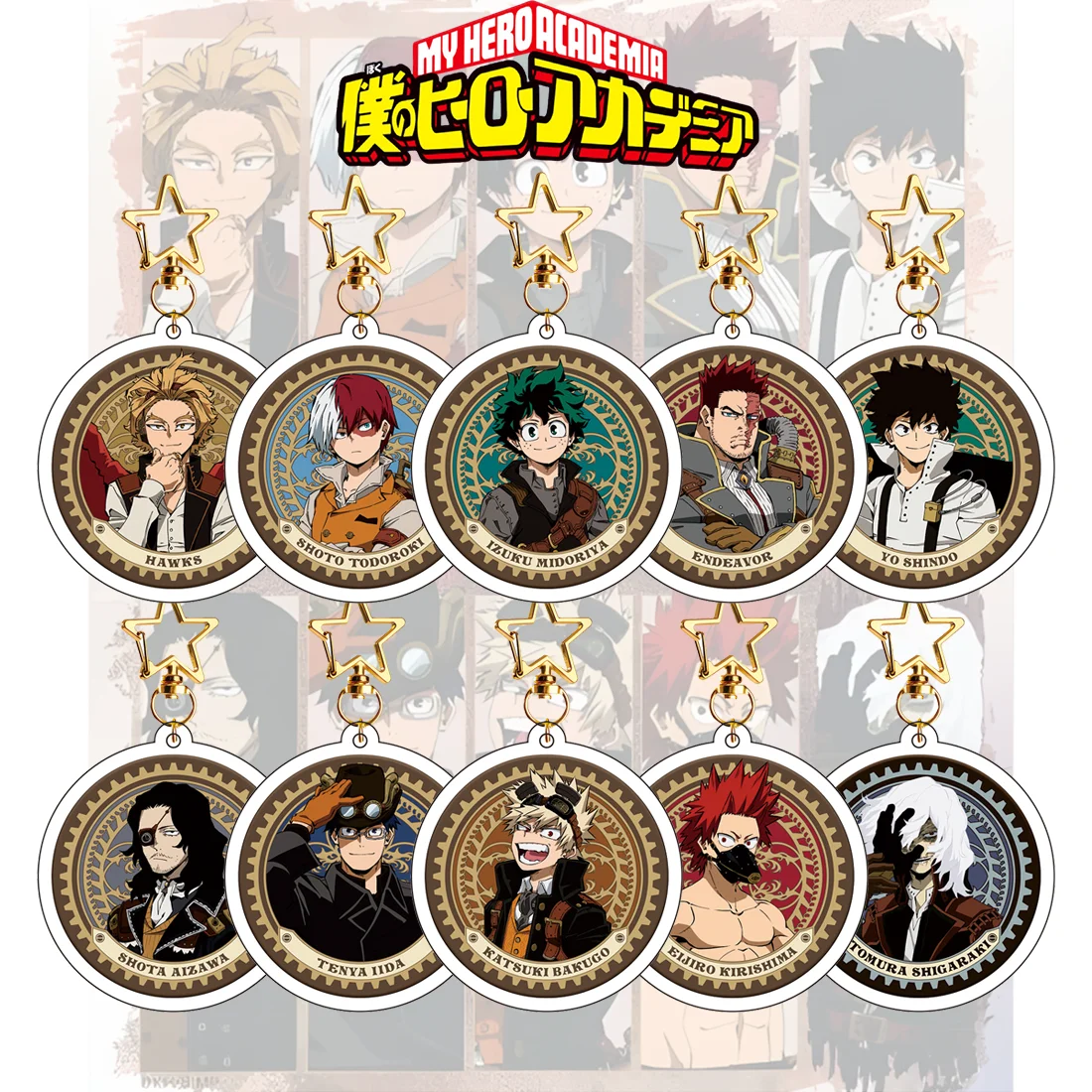 2026 My Hero Academia Steampunk-Version, Acryl-Schlüsselanhänger, limitierte Auflage, Sammlerstück, Izuku- und Katsuki-Anime-Charm, perfektes Geschenk Image