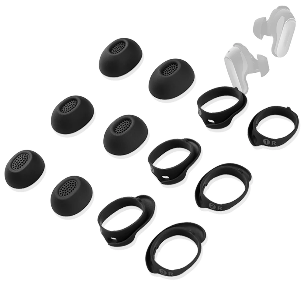 4 Stück Silikon-Ohrstöpsel für Bose QC Ultra II True Wireless Earbuds Eartips OuietComfort Ultra II TWS Fixing Ring Tips Ohrstöpsel Image