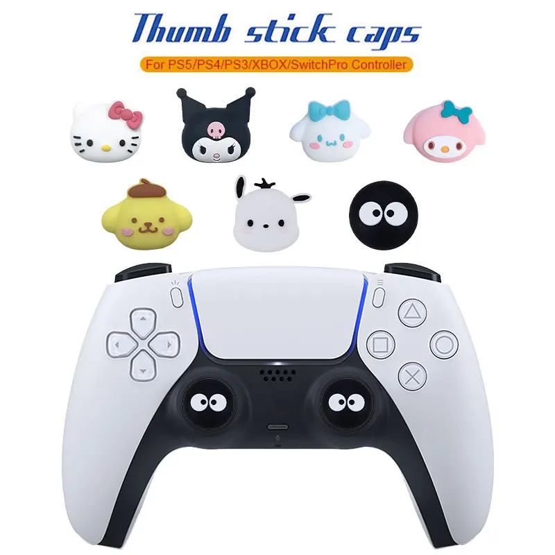 2pc Weiche Silikon Thumb-Stick Grip Cap Für Sony Playstation 5 4 PS5 PS4 XBOX Schalter Pro Controller Joystick abdeckung Schutz Fall Image