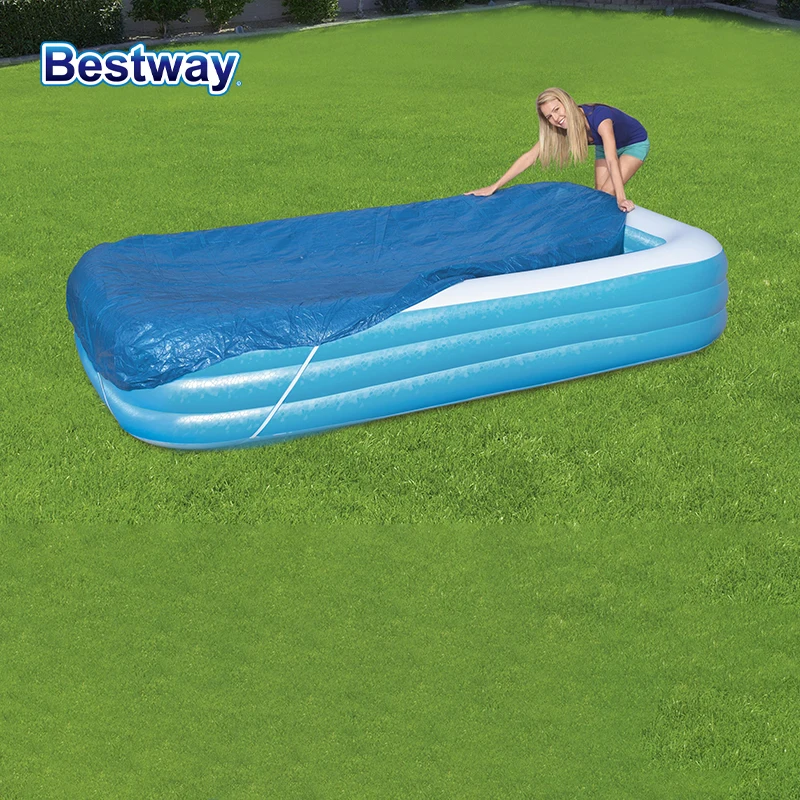 Bestway 58108 120x72 Zoll Poolabdeckung für Zuhause, 10 x 6 Fuß/3,05 m x 1,83 m Poolabdeckung für Terrasse, PVC, aufblasbare Pools oder Schwimmbecken Image