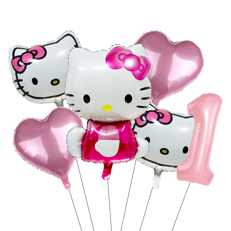 HELLOKITTY Themenballon Aluminium Ballon Kindergeburtstag Party Dekoration Geschenke Babyparty Dekoration Zubehör Image