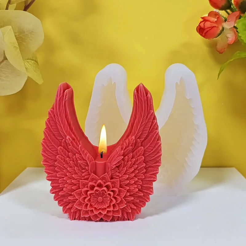 Engelsflügel Dahlie Kerzenform Silikon DIY Handgemachte Aromatherapie Wachsform Romantischer Heiliger Stil Dekorative Kunst Handgefertigte Werkzeuge Image