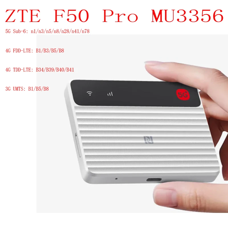 ZTE 5G Tragbarer WLAN-Hotspot F50 Pro MU3356 Dual-Band 2,4/5GHz 5G SA+NSA 4G LTE CAT13 SIM-Karten Mobiler WLAN 6 Router Image