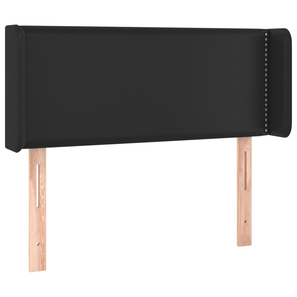 vidaXL Kopfteil mit Ohren Schwarz 83x16x78/88 cm Kunstleder Image