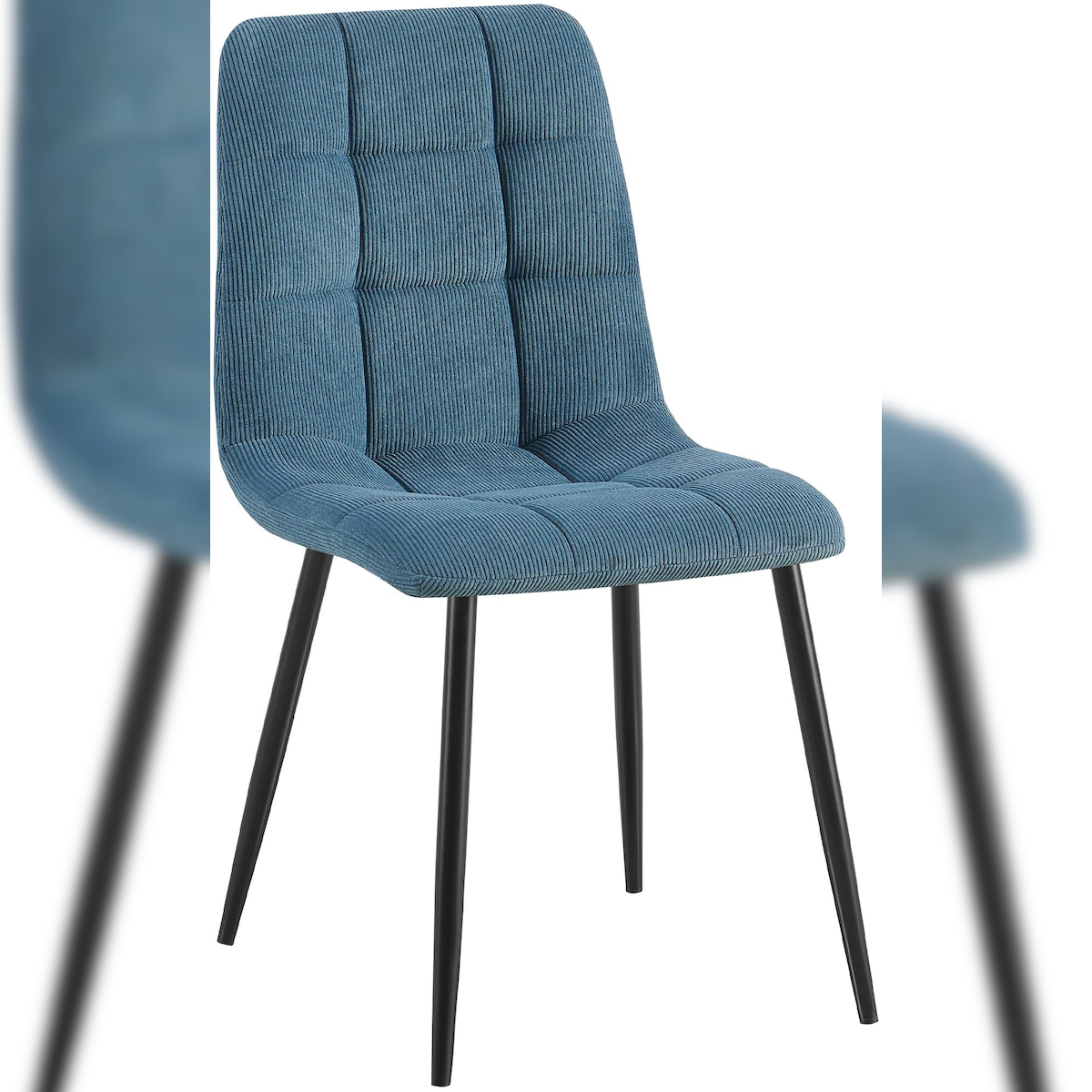 Proregal CHEFGASTRO Esszimmerstuhl SAO PAULO Cord HxBxT 84x45x55cm Cord Blau Küchenstuhl Image