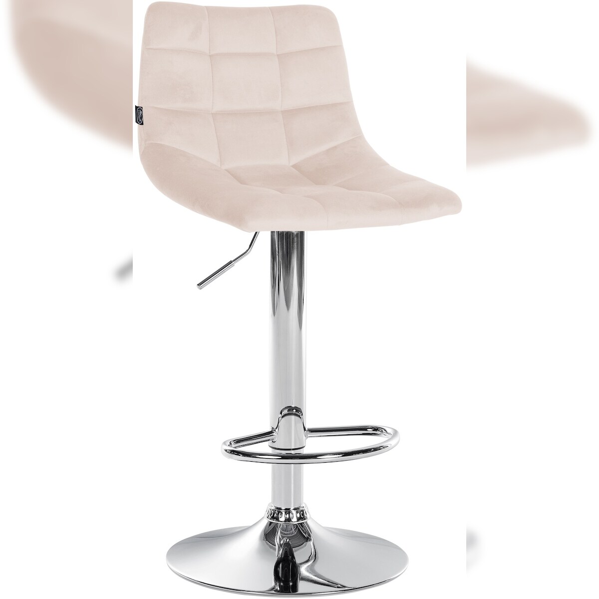 CLP Barhocker Jerry Samt beige/chrom Image