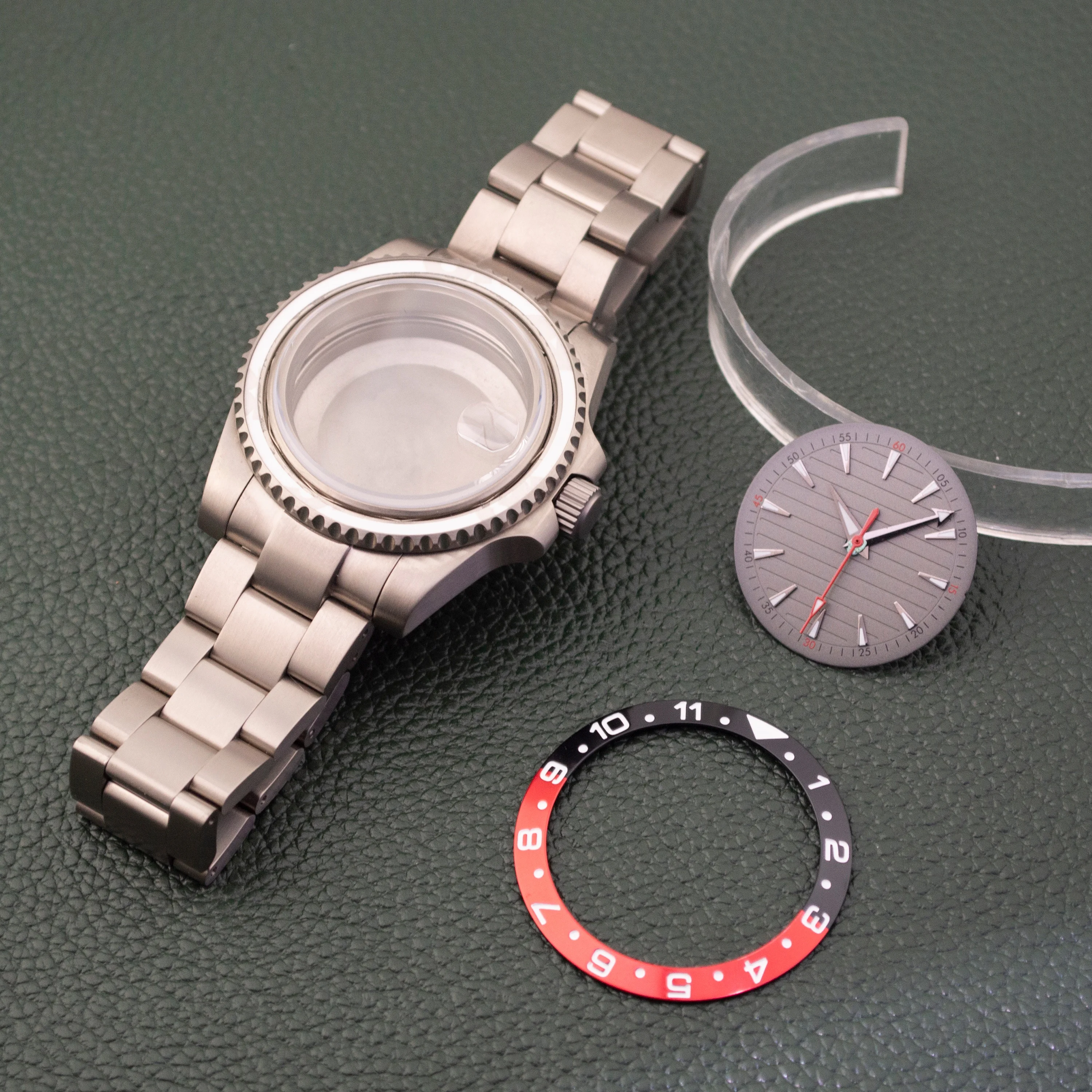 Titan-Uhrengehäuse mit Armband, 40mm Gehäuse, 20mm Band, Zifferblatt, Zeiger, Saphirglas für NH34 NH35 NH36 Uhrwerk, SUB GMT Gehäuseuhr Image