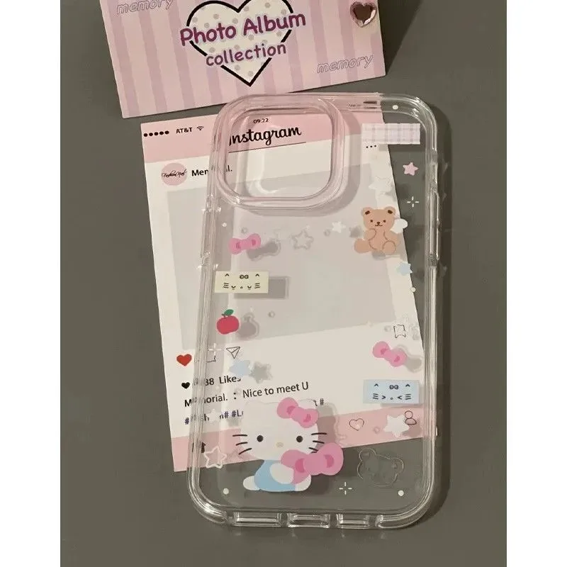 Korea Star Katies Nette Katze Muster Telefon Fall Für iPhone 17 16 16e 15 14 13 12 11 Mini Pro Max X XR XSMax 8 Air Plus Zurück Abdeckung Image