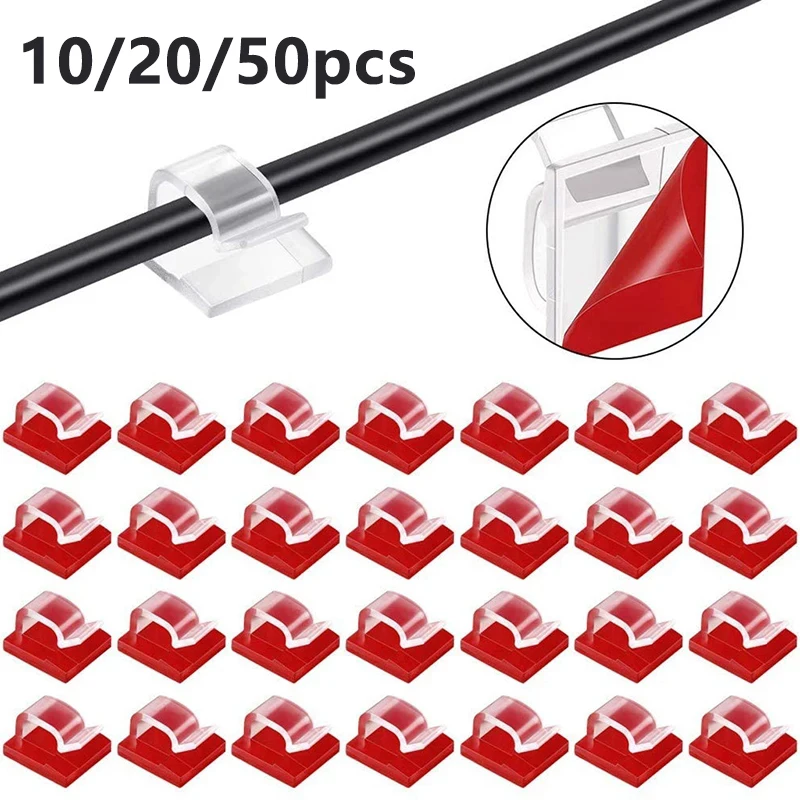 /50pcs Kabel klemmen selbst klebende Kabel verwaltung Büro Draht halter Organizer Klemme selbst klebende Auto Draht clip Zubehör Image