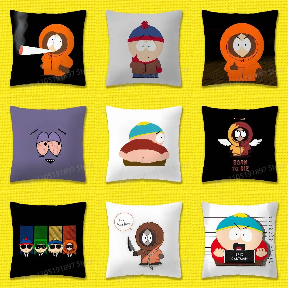 Kenny Stan Marsh Towelie S-South P-Park Dekokissenbezug für 40 x 40 cm, 45 x 45 cm, 50 x 50 cm, 30 x 30 cm, quadratischer Büro-Kissenbezug Image