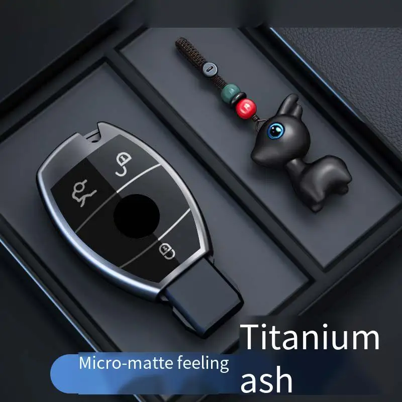 Titan Grau Fernbedienung Auto Schlüssel Fall Abdeckung für Mercedes Benz CLA GLC GLA GLK W203 W210 W211 W204 W176 A B C R Klasse AMG Zubehör Image