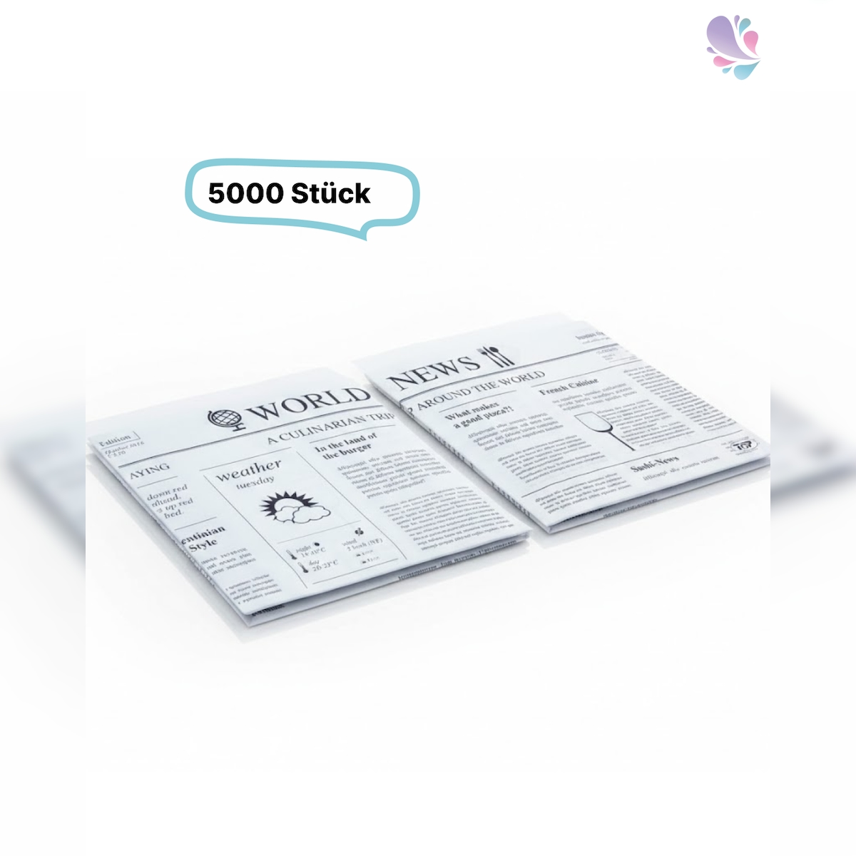 Blanc HYGIENIC Snackbeutel aus Pergamentpapier im spaper-Design, 5000 Stück, 15 x 16 cm – fettdicht, To-go-Verpackung, weiß oder braun : Farbe - Weiß Image