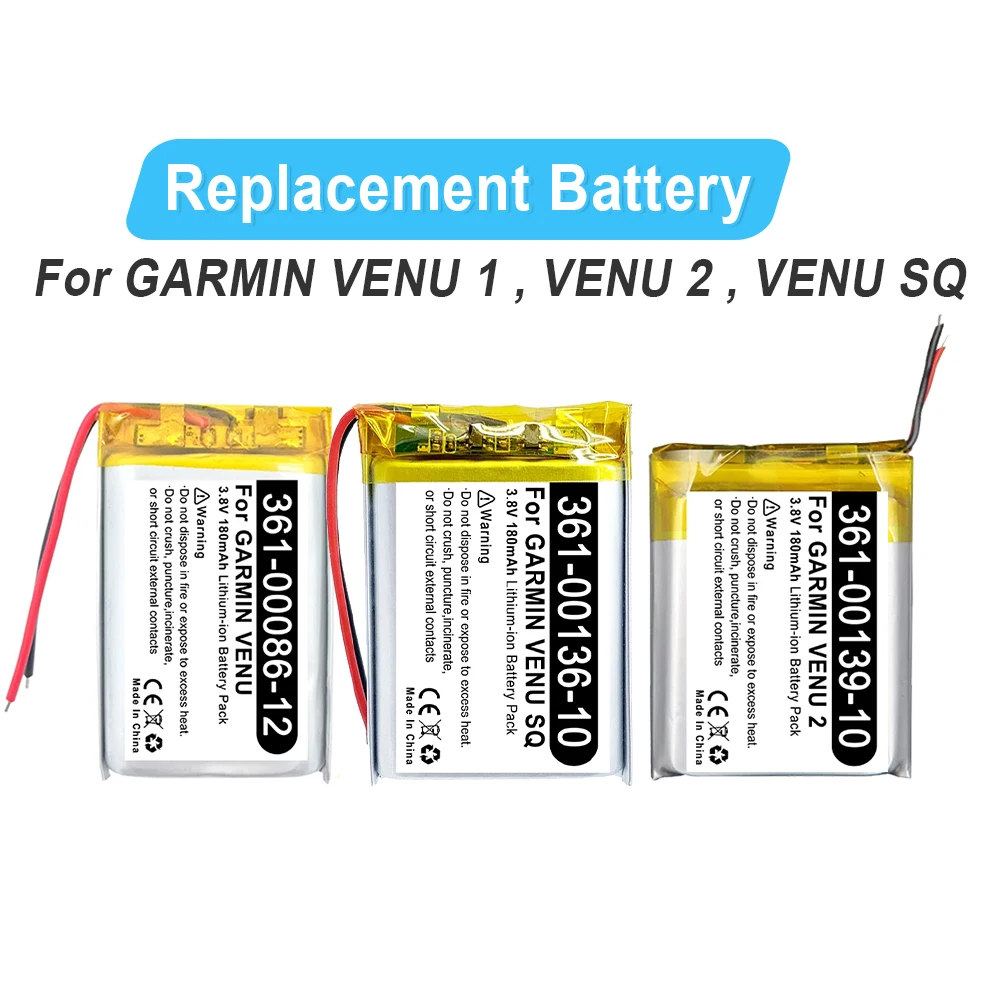 Ersatzakku für GARMIN VENU 1, 2,SQ,VENU2 361-00139-10 361-00086-12 361-00136-10 Sport-Smartwatch-Zubehör Image