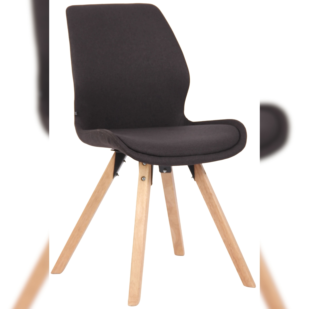 Proregal CHEFGASTRO Esszimmerstuhl MALIBU Stoff HxBxT 87,5x49x58cm Schwarz Küchenstuhl Image