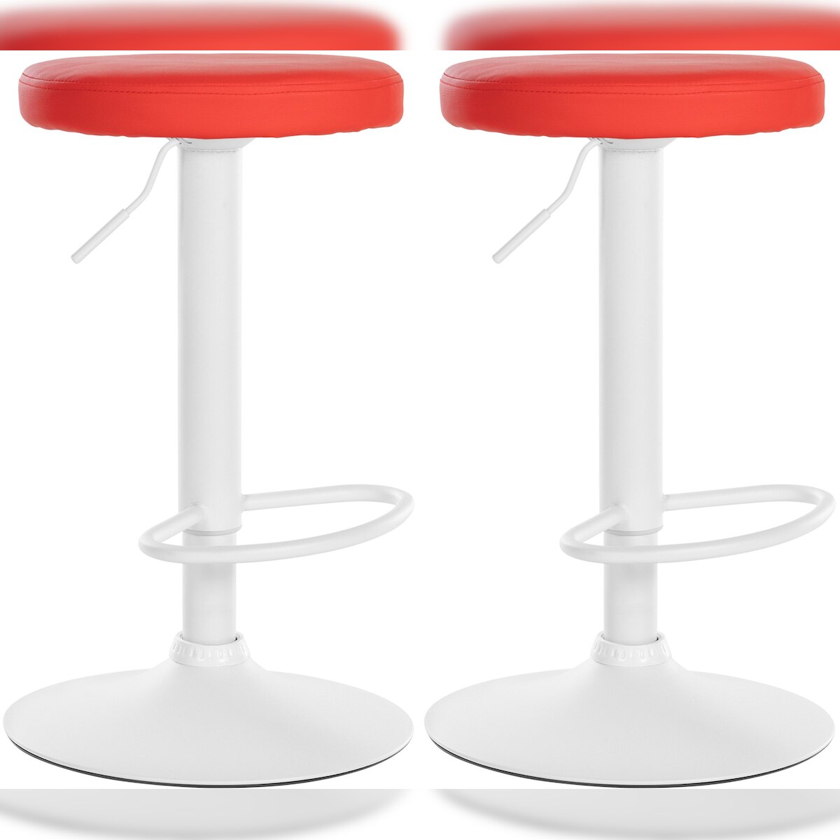 CLP 2er Set Barhocker Ponte Kunstleder rot/Metall matt weiss Image