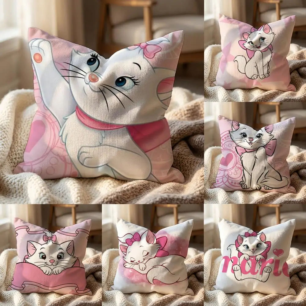Niedlicher M-Marie-Katzen-Kissenbezug, Mehrzweck-Kissenbezug für Zuhause und Auto – wendbar, weich und langlebig für den täglichen Gebrauch Image