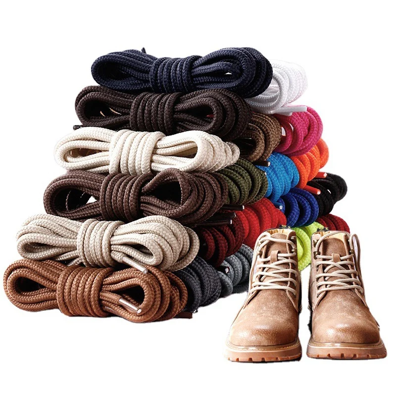 Martin Boots Runde Schnürsenkel Klassische hochwertige schwarze Schnürsenkel Outdoor Casual Sneakers Bergsteigen Polyester Schnürsenkel Image