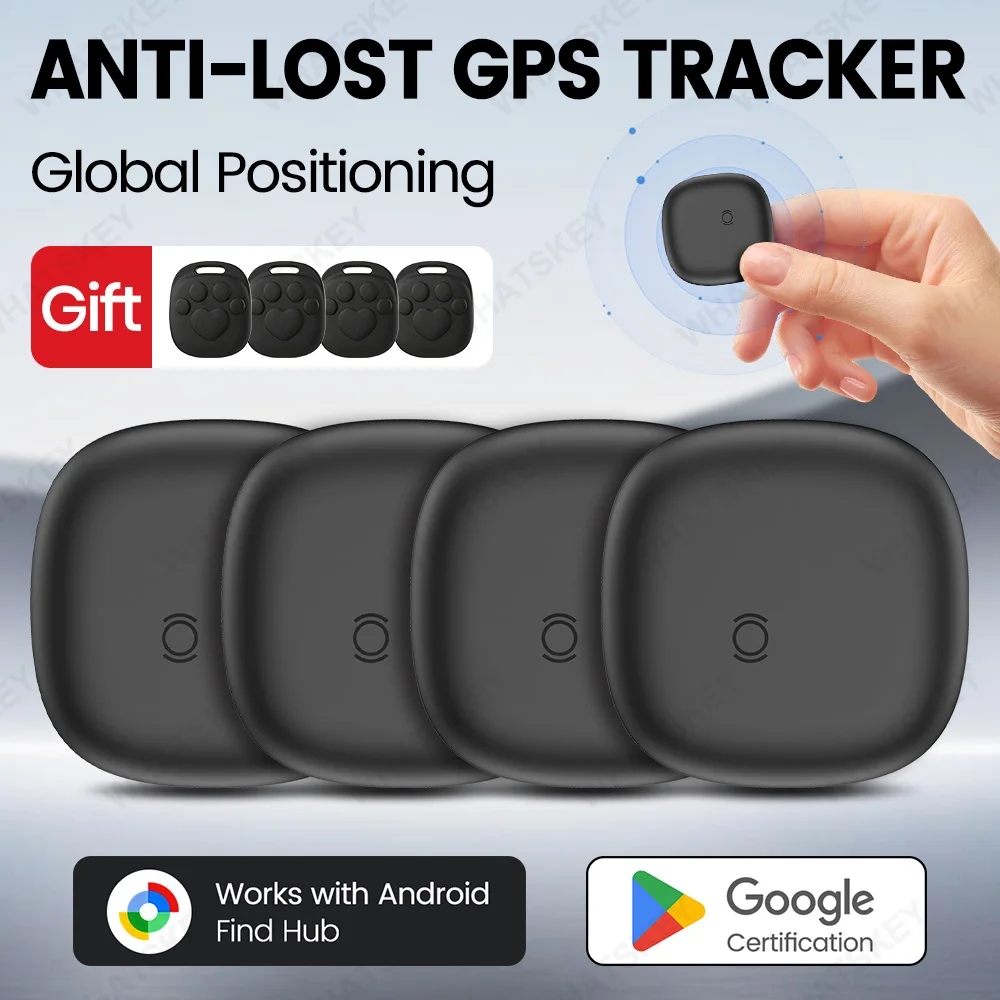 4er-Pack Android Finder Sicherheits-Smart-Tracker Link Smart Tag mit Google Find My Key Bluetooth GPS-Tracker für Geldbörsen und Gegenstände Image