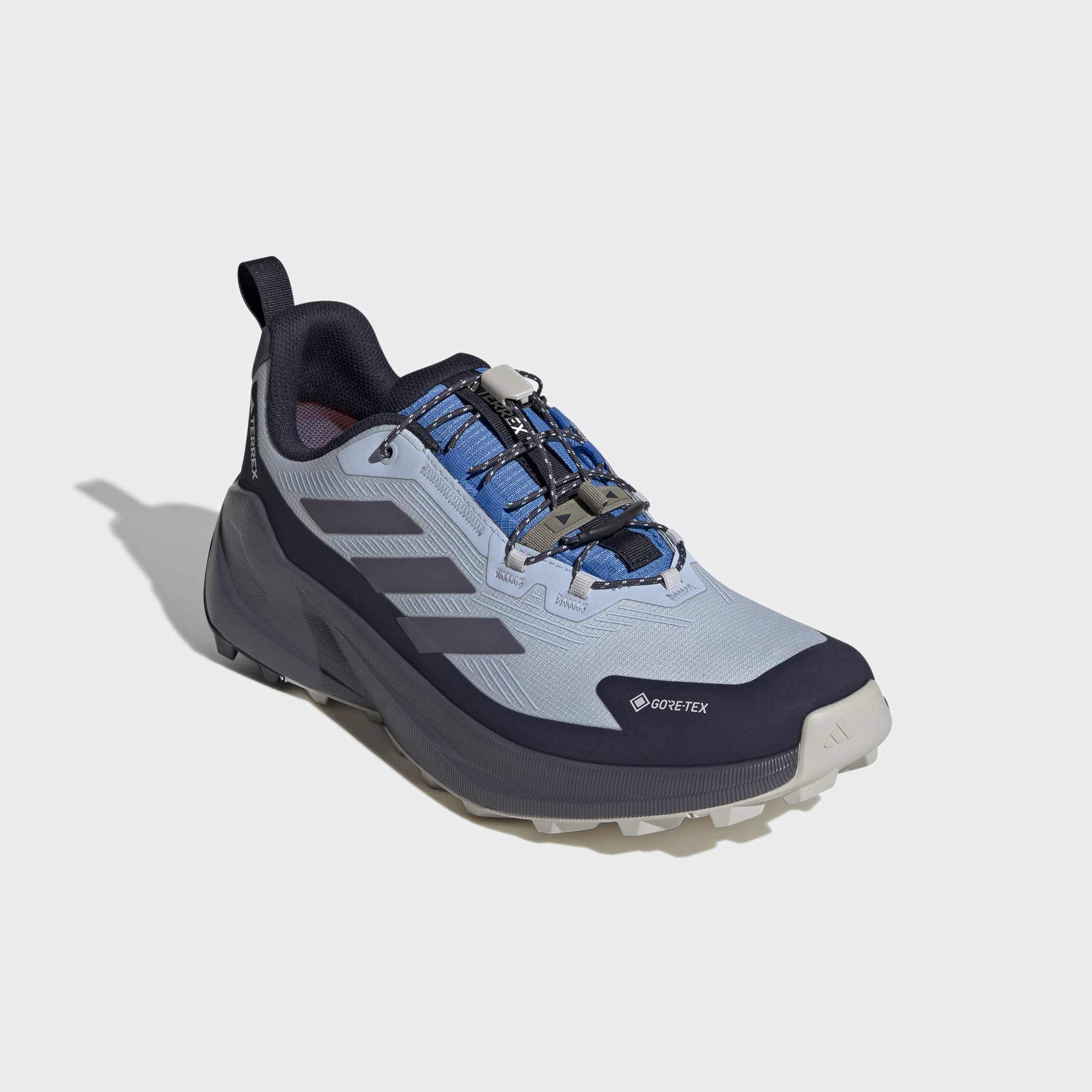 Wanderschuh ADIDAS TERREX "TERREX TRAILMAKER 2 GORE-TEX SPEED LACE", Herren, Gr. 42,5, crystal sky, aurora onix, legend ink, Synthetik, Textil, Schuhe Wanderschuh, wasserdicht