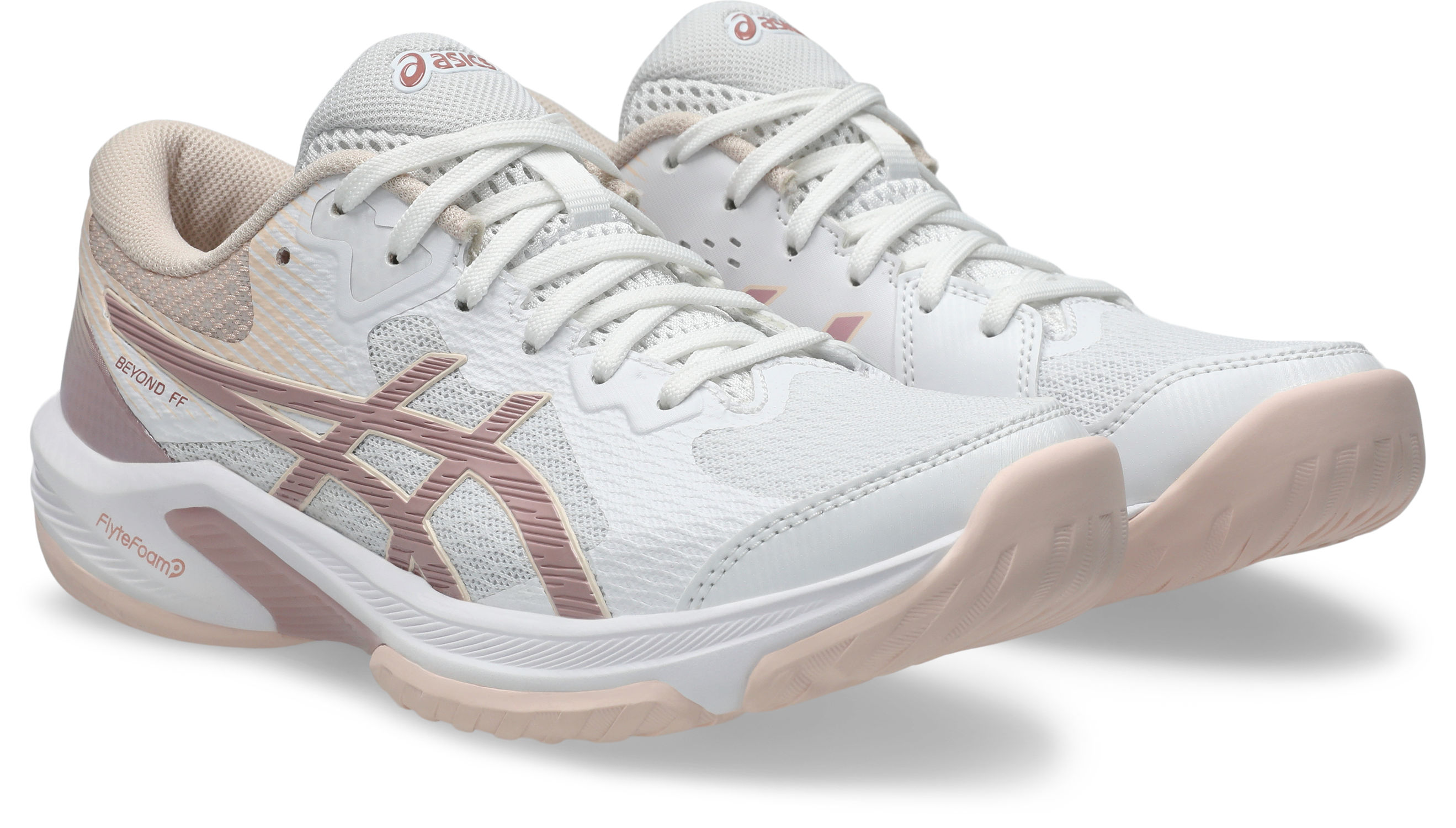 Hallenschuh ASICS "BEYOND FF", Damen, Gr. 39,5, weiß, morganite, Textil, Schuhe Hallenschuh