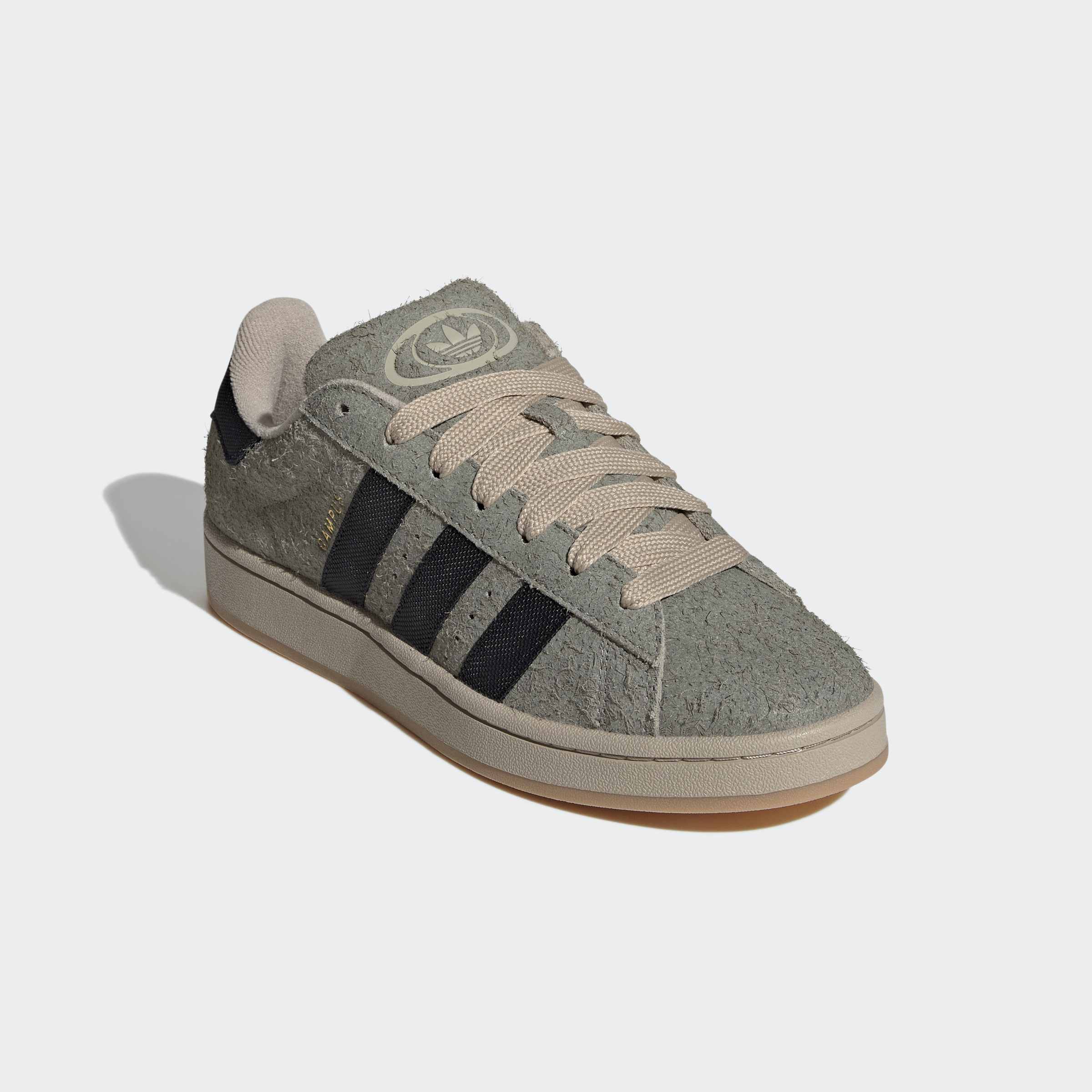 Sneaker ADIDAS ORIGINALS "CAMPUS 00S", Herren, Gr. 38, silber pebble, core schwarz, stone khaki, Leder, Schuhe Sneaker