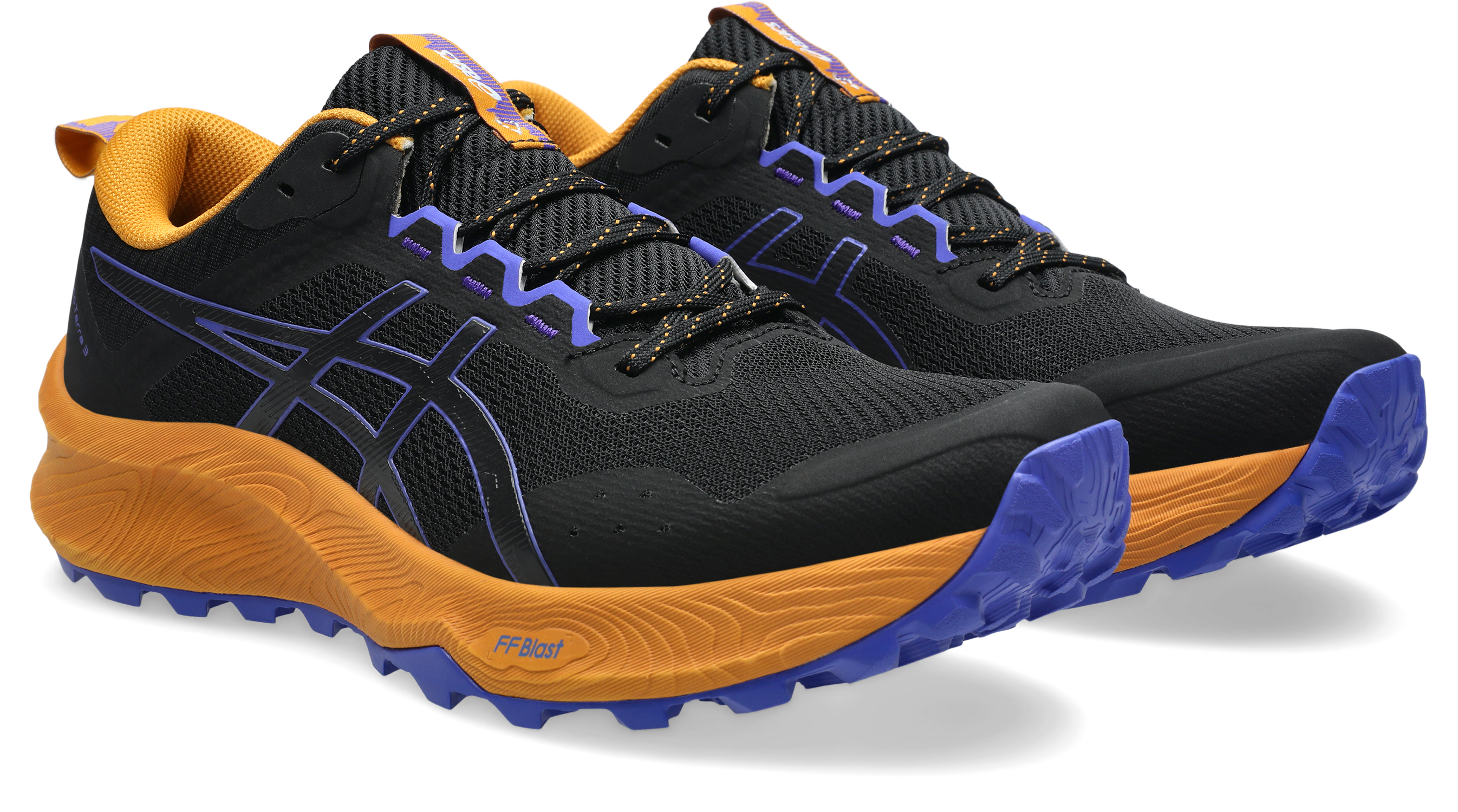 Trailrunningschuh ASICS "TRABUCO TERRA 3", Herren, Gr. 47, schwarz, cobalt burst, Synthetik, Schuhe
