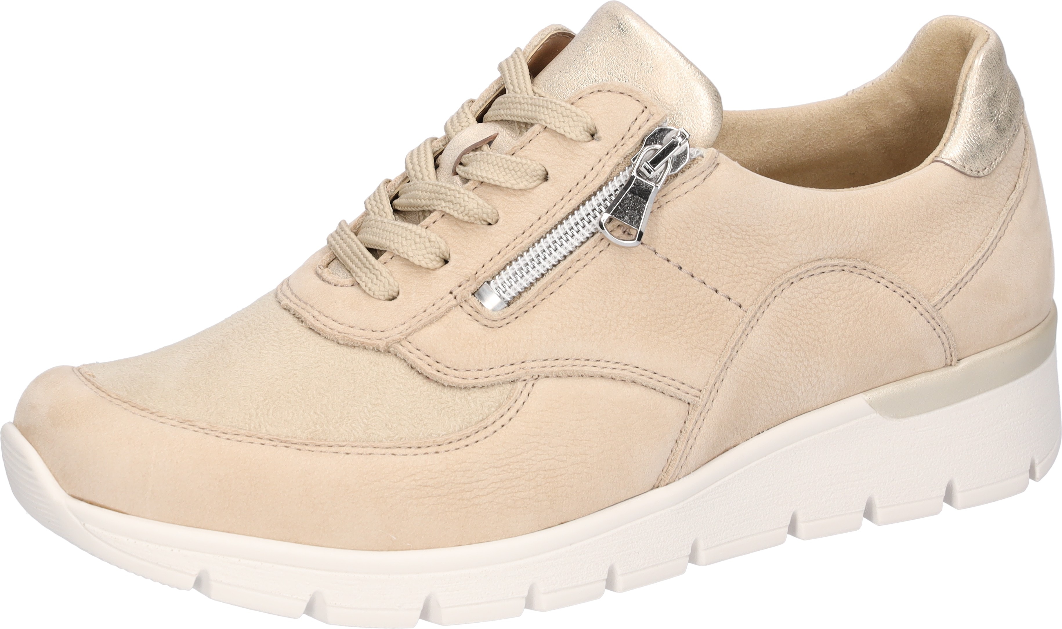 Schnürschuh WALDLÄUFER "K-RAMONA-Soft", Damen, Gr. 5,5 (38,5), rosé, rosßégoldfarben, Nappaleder, Nubukleder, Textil, Schuhe Schnürschuh, Freizeitschuh, Halbschuh mit Orthotritt-Ausrüstung, K-Weite