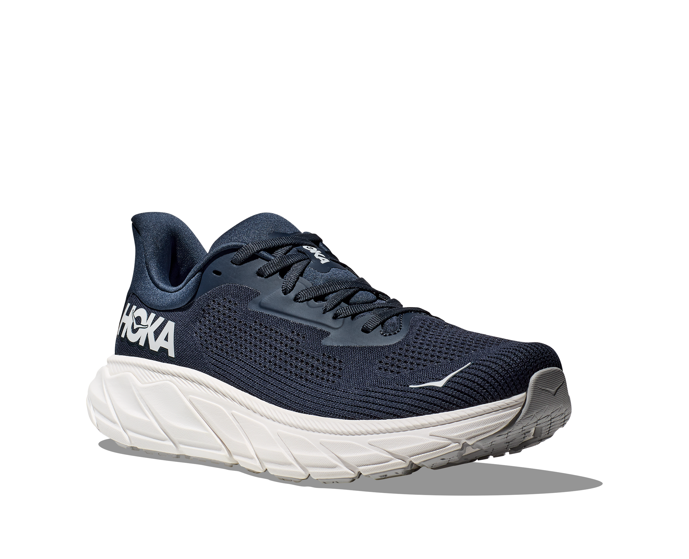 Laufschuh HOKA ONE ONE "Arahi 7", Herren, Gr. 43, outer space, weiß, Synthetik, Textil, Schuhe Laufschuh, für mehr Stabilität