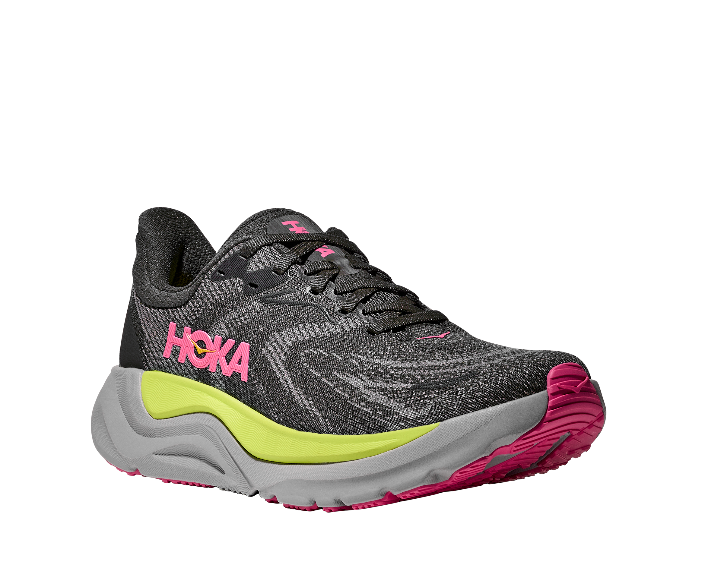 Laufschuh HOKA ONE ONE "ARAHI 8", Damen, Gr. 40, charcoal grau, grau skies, mehrfarbig, Schuhe Laufschuh