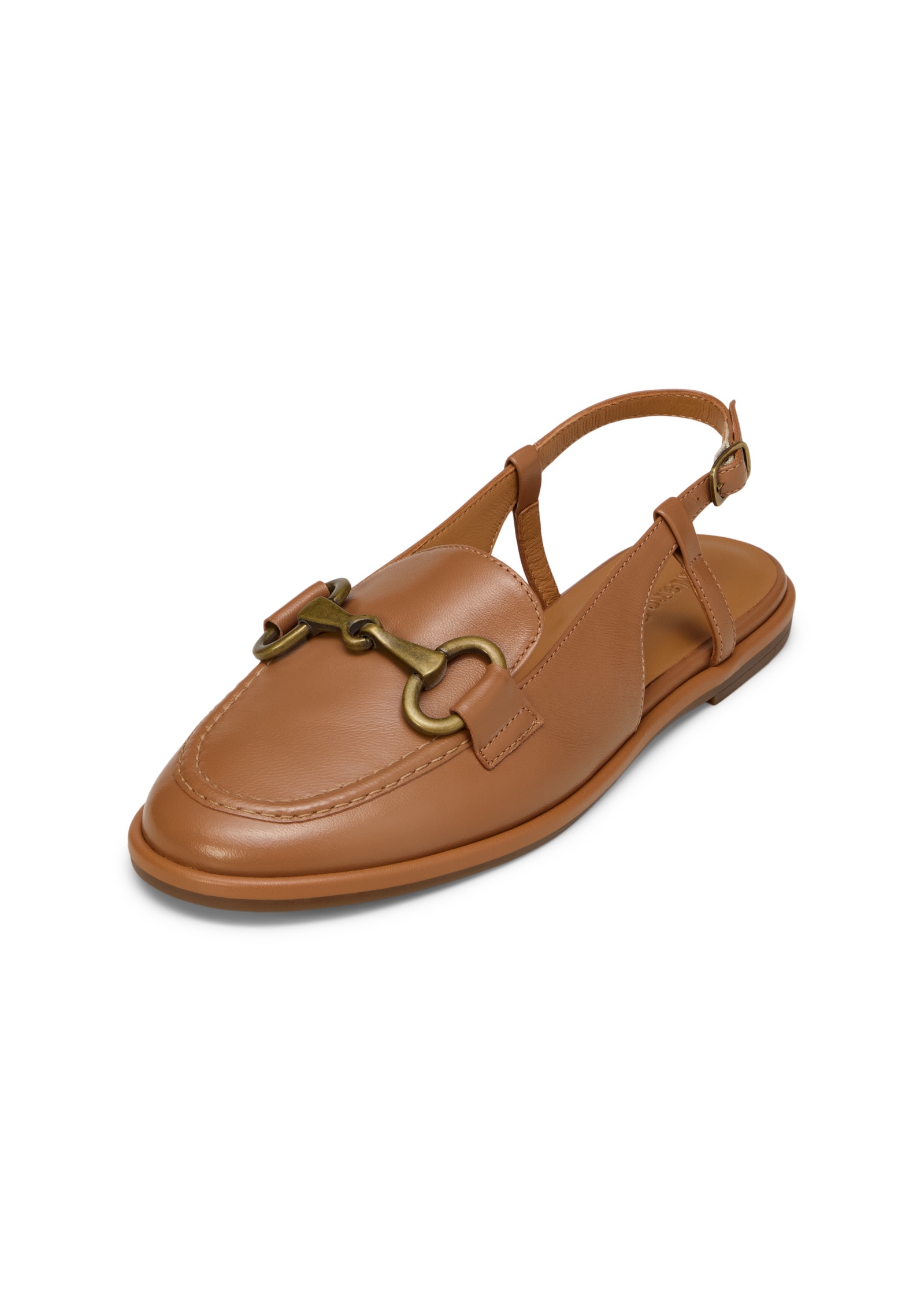 Sandale MARC O'POLO "aus edlem Rindleder", Damen, Gr. 37, cognac, Obermaterial: 100% Leder (Rind), unifarben, Schuhe Sandale