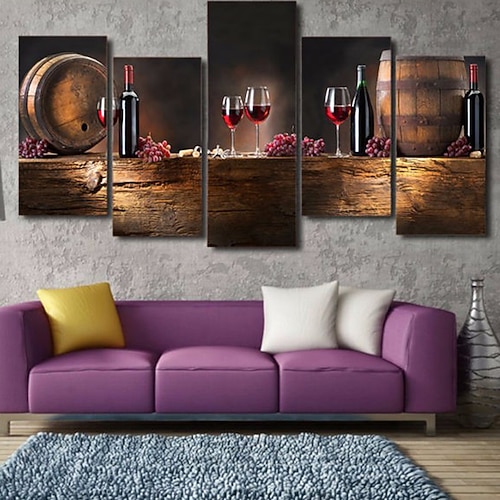 Wandkunst Leinwanddrucke Malerei Kunstwerk Bild Rotwein trinken Heimtextilien Dekor gerollte Leinwand kein Rahmen ungerahmt ungedehnt Image