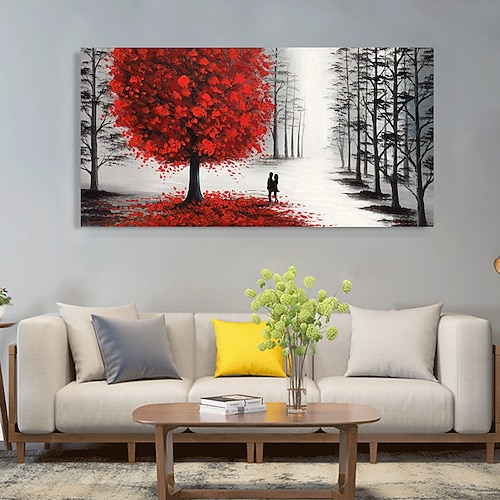 Hang-Ölgemälde Handgemalte Horizontales Panorama Abstrakt Landschaft Modern Ohne Innenrahmen (ohne Rahmen) / Gerollte Leinwand Image