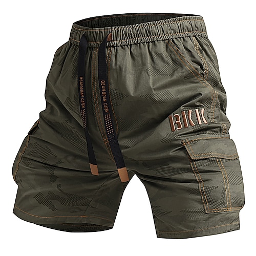 Herren Taktische Shorts Cargo-Shorts Camping-Shorts Shorts Wander-Shorts Elastischer Bund Mehrere Taschen Gerader Schnitt Einfach tragbar Feuchtigkeitsableitend Knielang Lässig Täglich Outdoor Mode Image