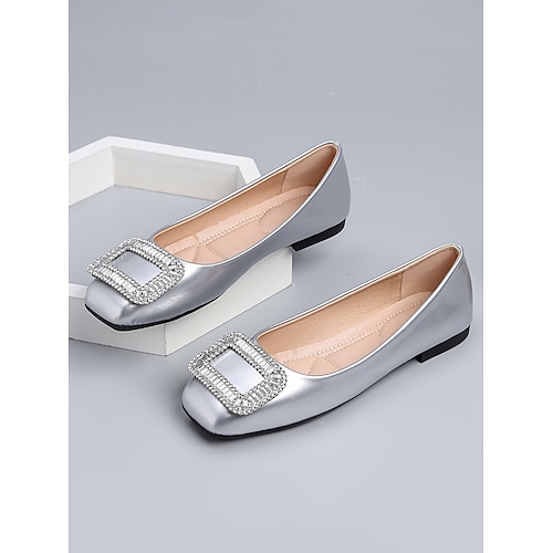 Smaragdgrüne Damen-Ballerinas mit Kristallschnalle – elegante Brautjungfernschuhe für Gartenhochzeiten im Freien Image