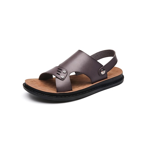 Herren-Sandalen aus Kunstleder, bequeme Slipper, perfekt für Strandurlaub und sommerliche Outdoor-Aktivitäten Image