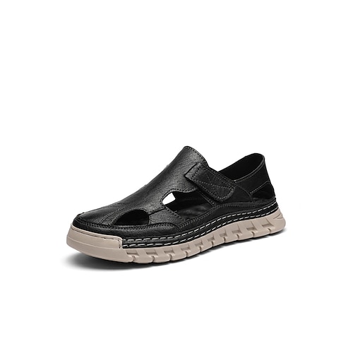 Herren-Outdoor-Sandalen aus Kunstleder für Resorts, verstellbare Riemen, strapazierfähige Sohle für bequemen Tragekomfort im Freien Image