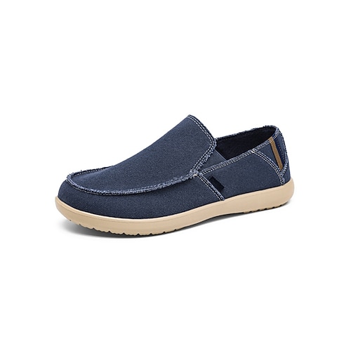 Marineblaue Herren-Slipper, atmungsaktives Obermaterial mit flexibler Passform, bequeme Stützsohle, perfekt für Inseln, Kreuzfahrten, Strandresorts und Urlaub. Image