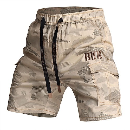Herren Taktische Shorts Cargo-Shorts Camping-Shorts Shorts Wander-Shorts Elastischer Bund Mehrere Taschen Gerader Schnitt Einfach tragbar Feuchtigkeitsableitend Knielang Lässig Täglich Outdoor Mode Image