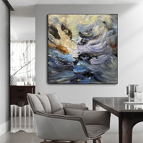 Ölgemälde handgemachte handbemalte Wandkunst abstrakte Kunst im Bohème-Stil Heimtextilien Dekor gestreckter Rahmen fertig zum Aufhängen