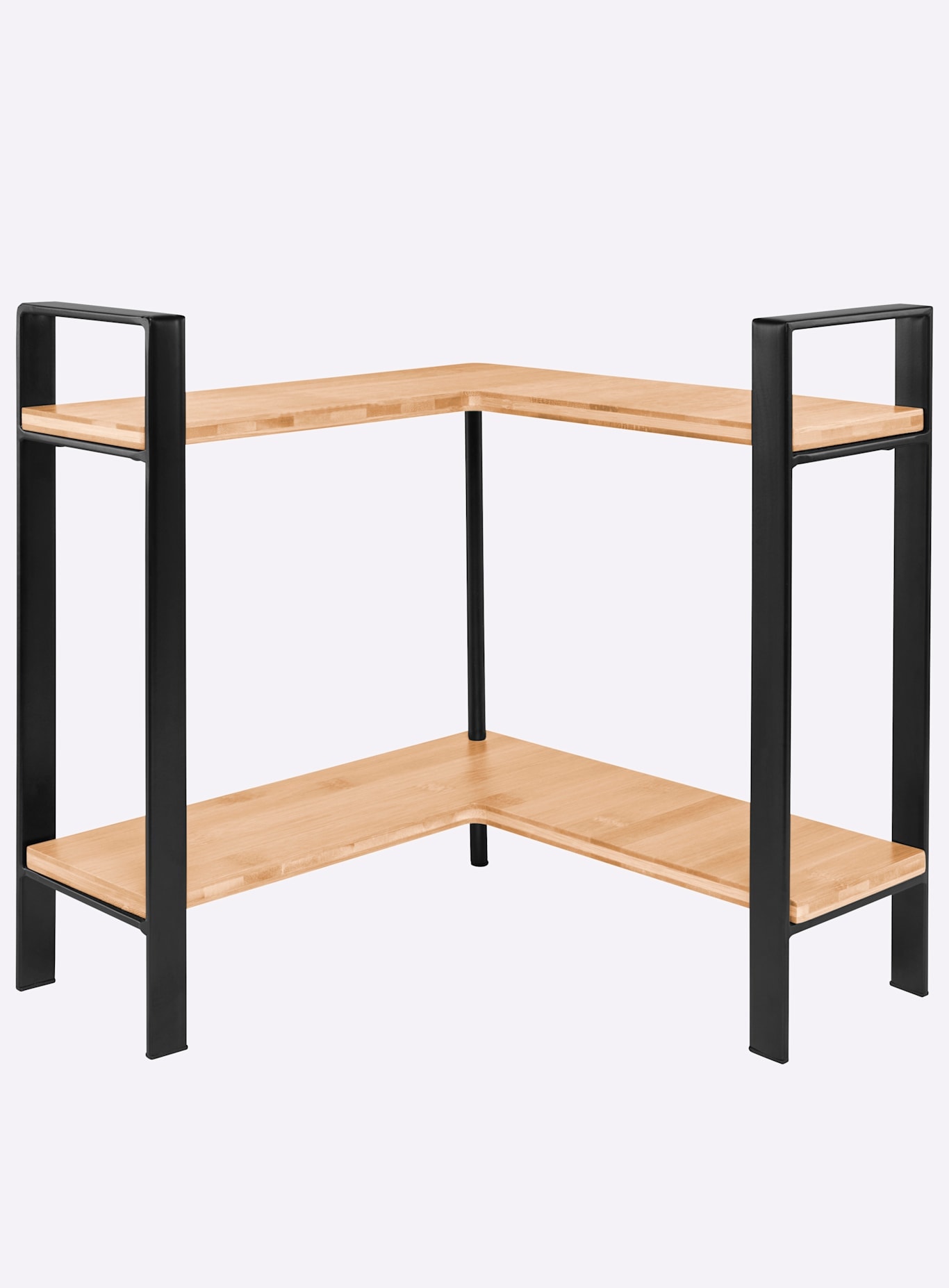 Eckregal HEINE HOME, schwarz, braun, B:30cm H:33cm T:30cm, Bambus, Metall, Regale, Eckregal