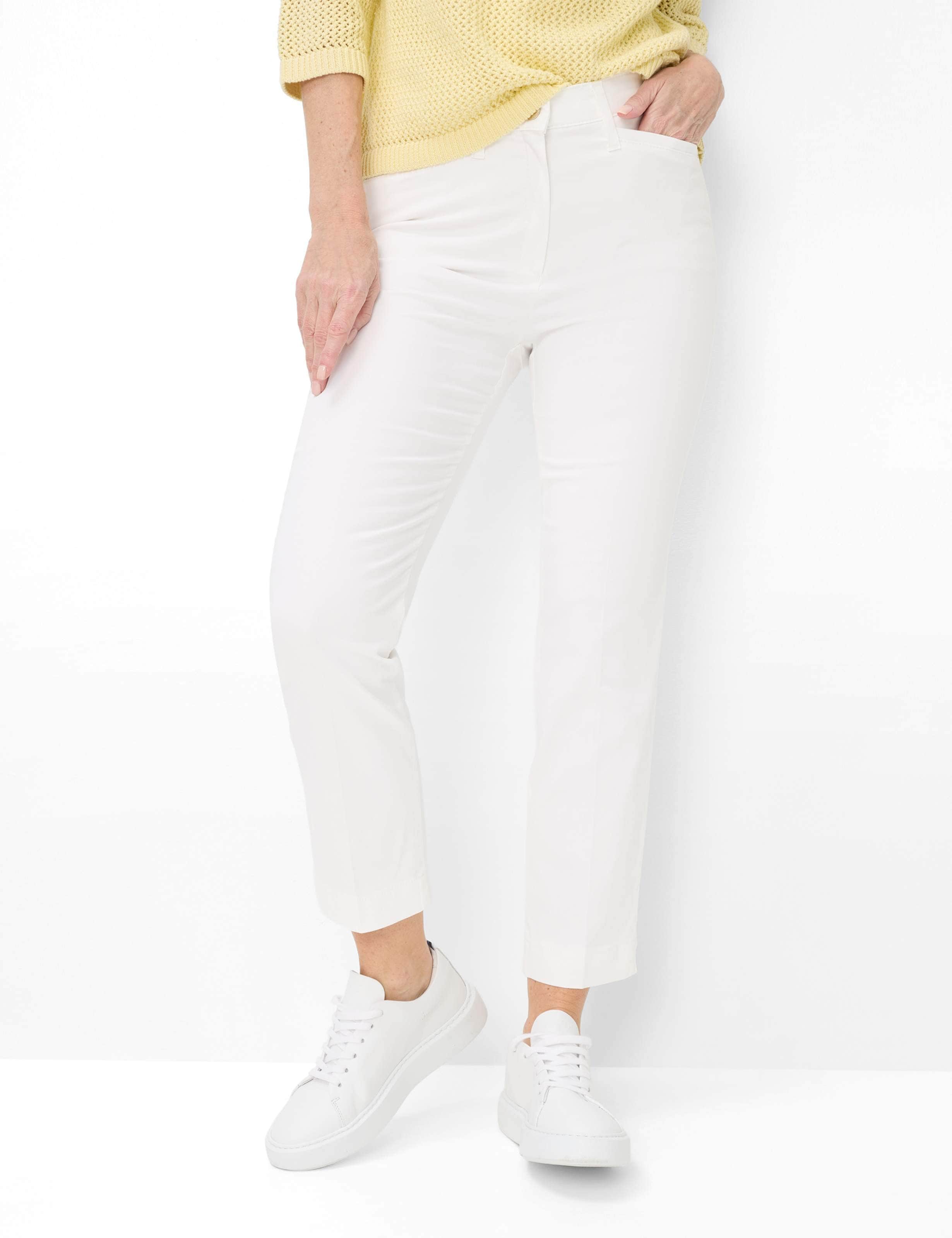 Caprihose RAPHAELA BY BRAX "Style LORELLA", Damen, Gr. 40K (20), Kurzgrößen, weiß, Web, 97% Baumwolle, 3% Elasthan, Hosen Caprihose Image