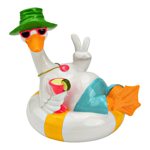 Dekofigur Ente im Schwimmring aus Magnesia Image