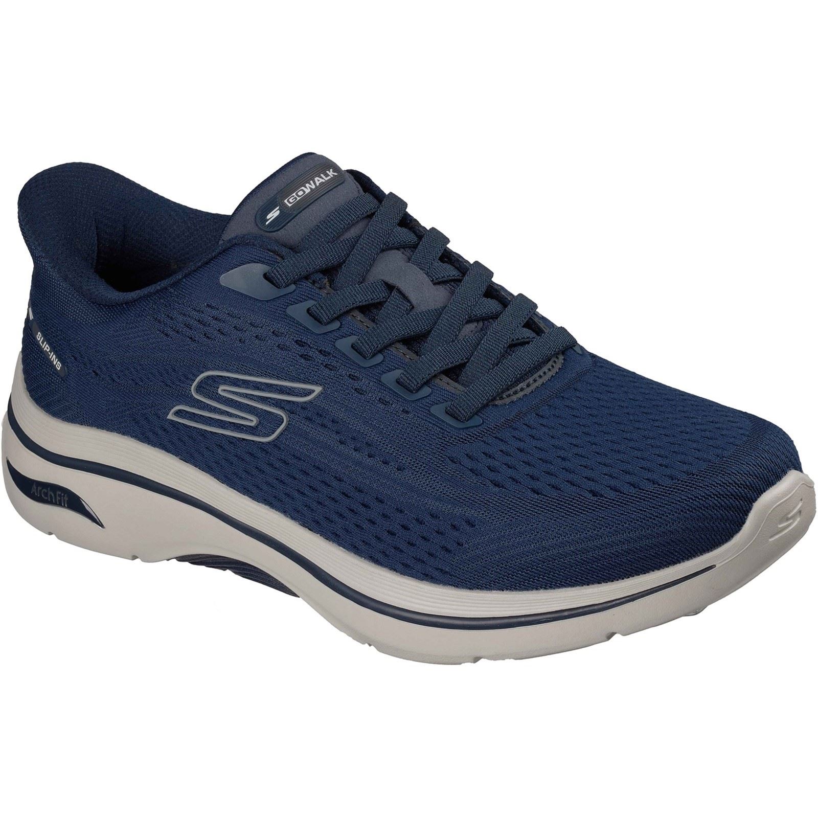 Skechers GO WALK Arch Fit 2.0 Percy Textil Herren Sneaker Navy/Grau Standard