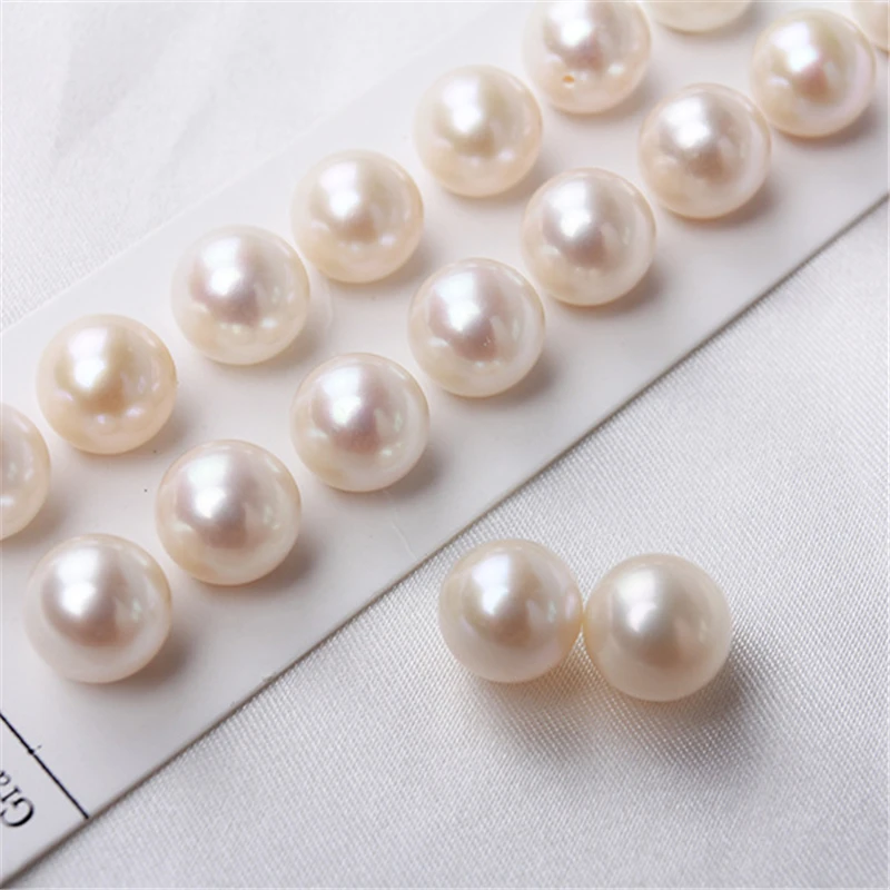 Prezzi all'ingrosso 3A 4A Perla sciolta naturale 3-3.5mm 8-8.5mm 10-10.5mm Foro semiforato/Senza foro Buona perla d'acqua dolce naturale
