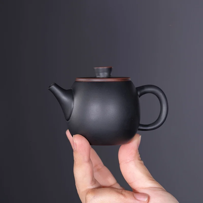 110ML Jianshui Clay Purple Pottery Teapot Hand Painted Antique Relief Teapot Household Teapot Kungfu Tea Set Kettle