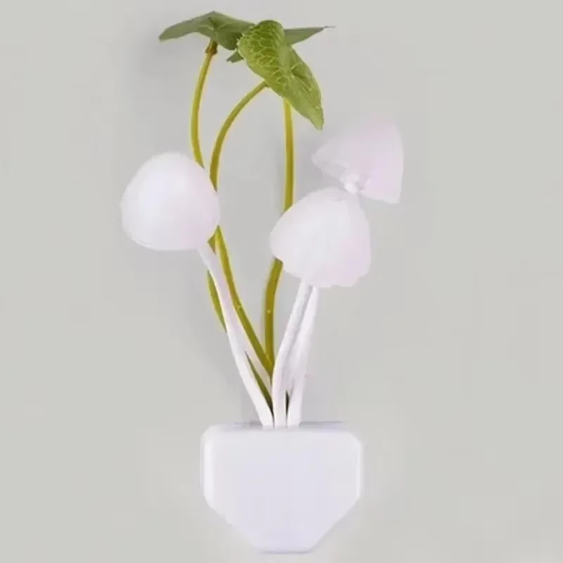 Lampe de nuit en forme de champignon HOMEFISH, nouveauté, champignon, lumière nocturne, prise EU et US, capteur de lumière, 220V, 3 LED, lampe de nuit colorée en forme de champignon, lampes de nuit