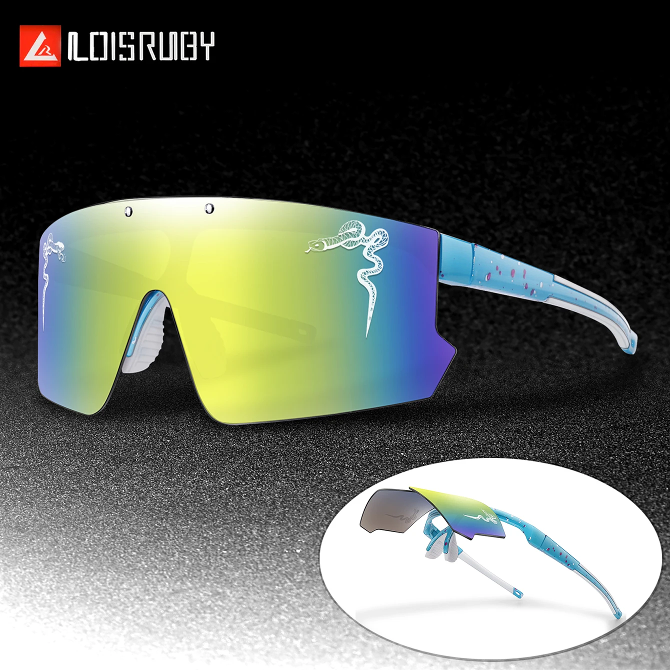 Unisex Mode-Sonnenbrille Winddichte Sport-Flip-On UV400 MTB-Brille für Outdoor-Radfahren Laufen Party Herren und Damen Image
